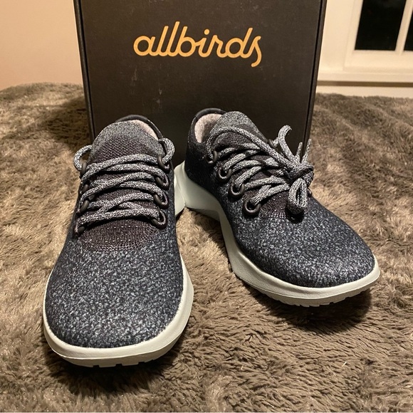 allbirds Wool Dasher 2 Mizzle in natural black/bark grey. Women 8 NEW - Picture 2 of 10